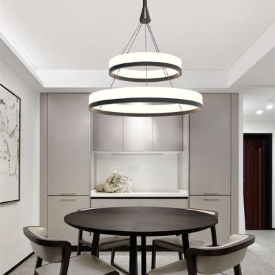 China Home Dining Room Kitchen Decoration Light Modern European Indoor Lighting Round White Pendant Chandelier for sale