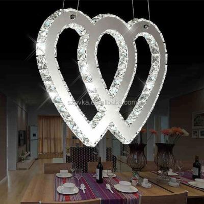 China Heart Shaped Crystal Chandelier Modern Creative Led Modern Simple Restaurant Living Room Study Led Line Lights for sale