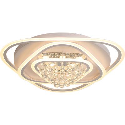 China Surface Mounted Luxury Crystal Led Ceiling Light With Dimmable And Remote for sale