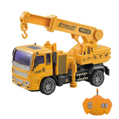 China RC Hobby Car Toy Remote Control 1:36 4 Channel Engineering Vehicle Crane Fire Engine Sanitation Vehicle With Lights For Kid for sale