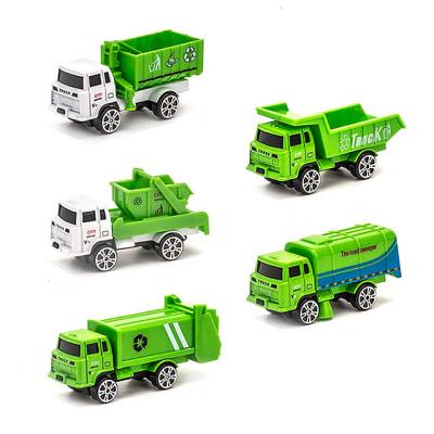 China 5Pcs Mini Sanitation Toy Diecast Toy Vehicle Diecast Car For Kid for sale