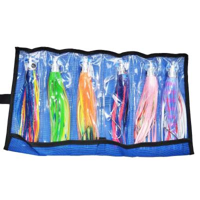 China CHOCT25 SET of 6 Pusher style Marlin / Tuna Mahi Dolphin Durado Wahoo Trolling Lures. Rigged and bag included tuna for sale