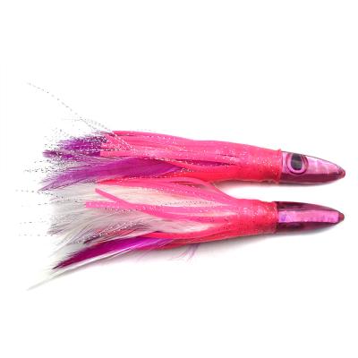 China Resin bullet head special feathers skirts trolling lure Tuna lure Marlin lures 6.5inch 15g Chentilly CHOCT27 for sale