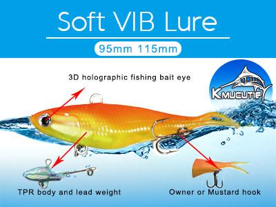 China Kmucutie CS002 Soft VIBE Lure Made of TPR Fishing Bait/manufacture made lures mask lure for sale