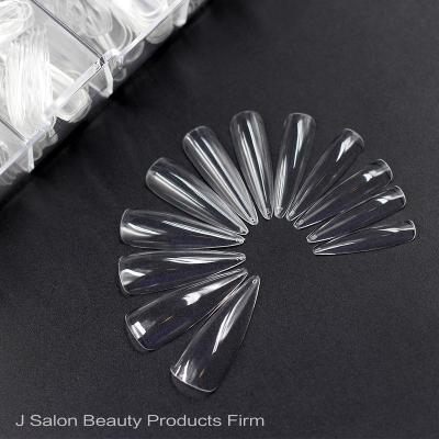 China 504pcs/box Long Cover French Nails Ballerina False Nail Tips Acrylic French Artificial Finger for sale