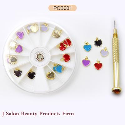 China Soft Style Nail Art Accessory Decoration Alloy Metal Series 24~72pcs/box 3D Pendant Nail Art Decoration for sale