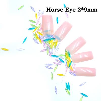 China Other 2 Size Horse Eye Colorful Shape Irregular Stone Rhinestone Nail Art Decorations for sale