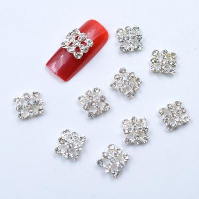 China Shiny Metal Rhinestone Alloy Metal Fashion Nail Decoration 3d Art for sale