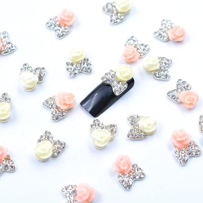 China Shining Rhinestone Bowknot Decoration Metal Rivet Nail Studs Alloy for sale