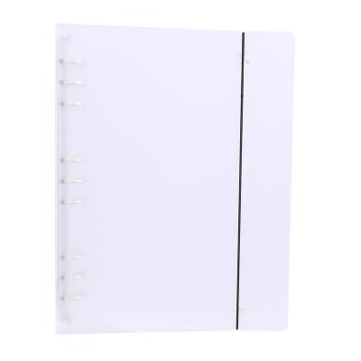 China Elastic Band Closure Big 9 Ring Clear Plastic B5 Binder for Letter/B5 of Notebooks, Bible/Planners for sale