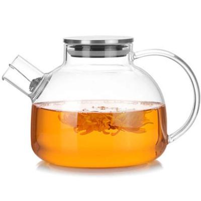 China Juice Kettle Glass Cold Water Drink Iced Tea Viable Pitcher Hot Or Cold Jug With Bamboo Lid for sale