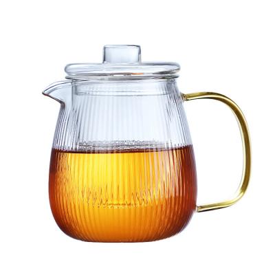 China Viable New Chinese Style Tea Infuser Teapot Pyrex Glass Household Handmade Blowing Glass Tea Infuser Scented Tea Health Pot for sale