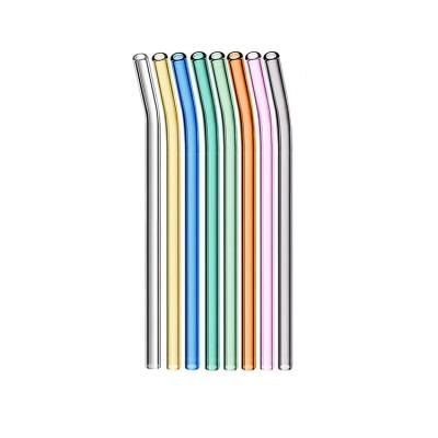 China Customized Sustainable Reusable High Borosilicate Brush Wine Bar Accessories Glass Drinking Straws for sale