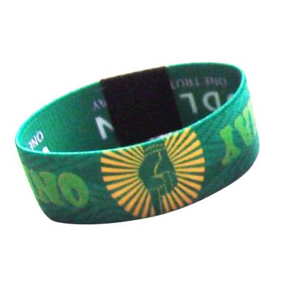 China Party Eco-friendly Cheap Polyester Fabric Thick Elastic Cloth Wristband For Concert for sale