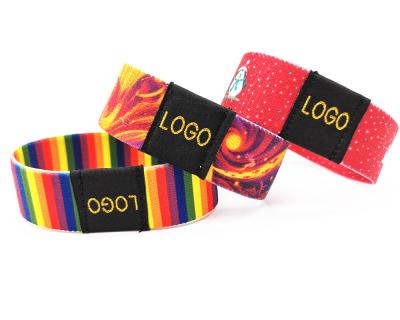 China Wholesale Custom Soft Elastic Fancy Polyester NFC Elastic Wrist Band Bracelet Eco-friendly Wristband For Fashion for sale