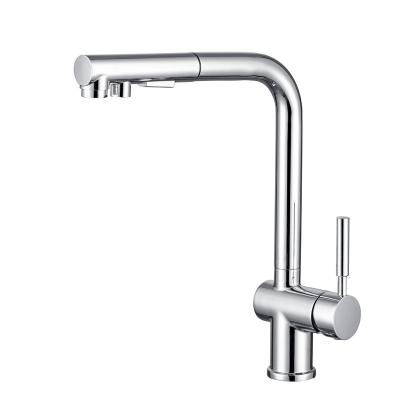 China Giratorio Grifo Cocina Valvula Mezcladora Modern Pull Down Scam Spray Manguera Stainless Steel Flexible Kitchen Faucet for sale