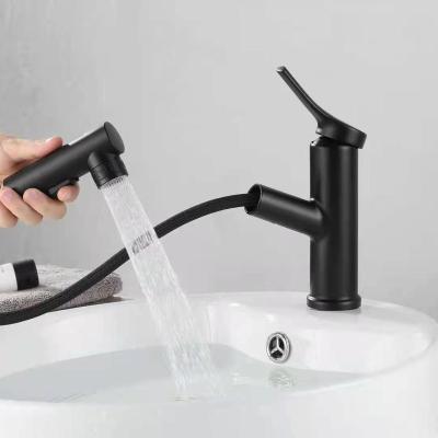 China Modern Anti Explosion Multi Function Pull Out 3 Water Fashion Lavatory Faucet Brass For Bathroom Basin for sale