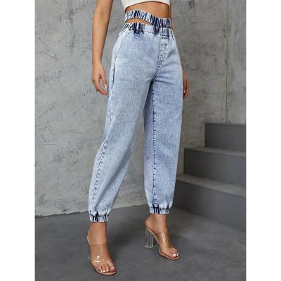 China Breathable #Mingyang# Cut Waist Jogger Jeans for sale