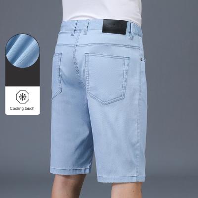 China High-waisted Jens Pant Men's Ultra-Thin Summer Tencel Icy Breathable Loose Straight Five-point Pants Waterproof for sale