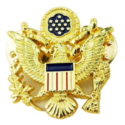 China Europe Customized 3D Personalized Gold Mens Enamel Metal Logo Lapel Pins Army Badges for sale