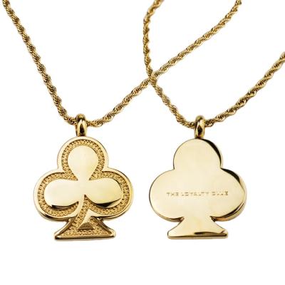 China FASHIONABLE High Quality 18K Gold Stainless Steel Clover Flower Necklace Gold Pendant With Chain for sale