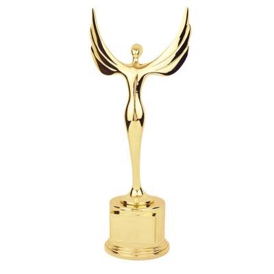 China Europe China Custom Logo Big Award 3D Gold Angel Trophy Metal for sale