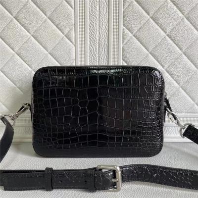 China Genuine Crocodile Belly Skin Men Small Flap Bag Waistlets Clutch Purse Exotic Real Alligator Leather Male Shoulder Bag for sale