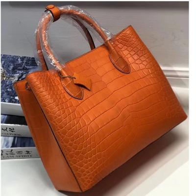 China Authentic Real Crocodile Belly Skin Lady Large Purse Genuine Alligator Leather Female Handbag Women Single Shoulder Bag for sale