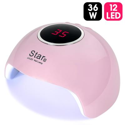 China new product uv led lamp with timer nail gel lamps 24W sun uv lamp lights digital nail art machine nail polish gel dryer Star6 for sale