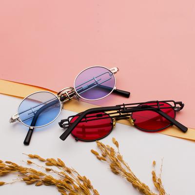 China Steampunk Sunglasses 2021 New Trendy Metal Round Shade Sun Glass UV400 Steampunk Sunglasses For Men And Women for sale