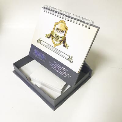 China Custom Weekly Calendar Planer Advertising Organ Desktop Stand Table Calendar with Note Pad 2022 for sale