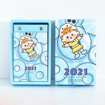 China Cute 2021 Table Calendar 2021 2022 Office Hardcover Book Cartoon Table Calendar Photo Frame Desk Calendars 2021 Desk Calendars for sale