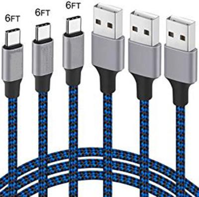 China 2020 Hot Selling Amazon Cable 1M 2M 3M Nylon Braided USB Type C Fast Charger Cable Charging For Samsung Galaxy Note 8 9 10 S8 S8+ XYHS-1050 for sale