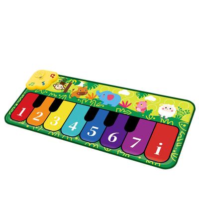 China Paidu Musical Anti-Skid Piano Baby Play Mat Kids Piano Dance Covering Green Colorful Educational Game Mat for sale