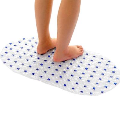 China Paidu Modern Bathroom Non-slip Transparent Massage Mat Suction Cup Bathtub Carpet PVC Mat Rectangle Soft Shower Bath for sale