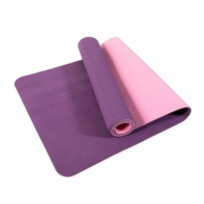 China Paidu Band Anti-Slip Yoga Mat Fitness Gym Exercise Pilates Non Slip Mat Durable Eco Friendly Dual Layer 61cm 6mm Wide Thickness for sale