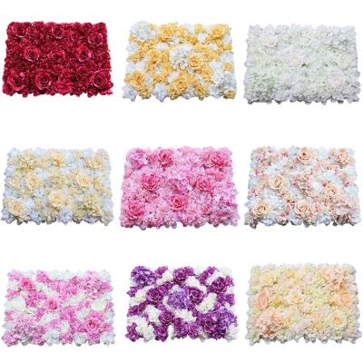 China Foreign trade environmental artificial wedding flower wall flower row background wall decoration Amazon burst fake silk fabric flower row SI for sale