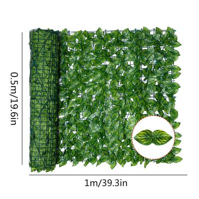 China Environmental Plastic Silk Artificial Fence Leaves For Backyard Decoration for sale