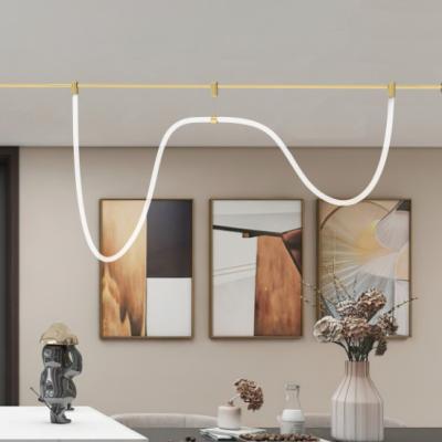 China Minimalist LED Magnetic Modular Mount Light Tube Flexible Rod Hanging Pendant Light for sale