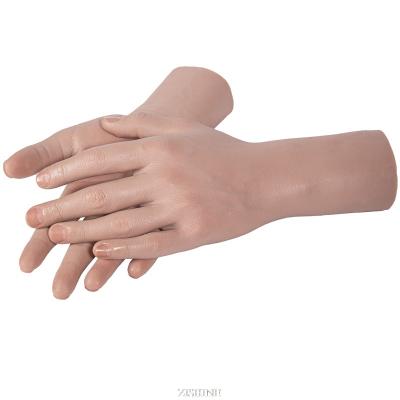 China Eco-friendly Silicone Hand Male Model Art Jewelry Display Realistic Manicure Nails Practice Hand for sale