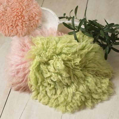 China Anti-Static Curly Newborn Blanket Backdrop Felted Wool Flokati Blanket Cloth Diaper Newborn Photography Props Soft Baby Wool Filler Stuffer for sale