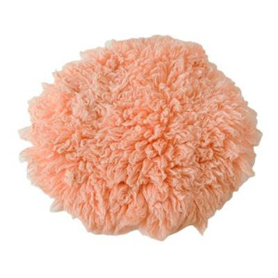 China Anti-Static Fluffy Curly Newborn Baby Backdrops Baby Wool Flokati Felted Curly Diaper Basket Filler Photography Props for sale