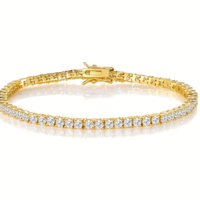 China TRENDY Hot sale Plating 18k gold jewelry 7mm cubic zirconia tennis bracelet fine jewelry bracelets fashion jewelry bracelet for women for sale