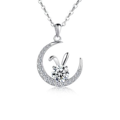 China Trendy Popular Silver Pendant Necklace Girl Jewelry 925 necklaces 5.0mm Moissanite chain hip hop necklace jewelry set for woman for sale