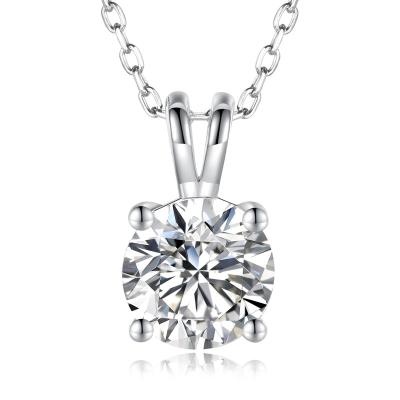 China Trendy New fashion fine jewelry 925 sterling silver 2.00CT Moissanite fashion jewelry necklace Birthday Anniversary Jewelry Gift for sale