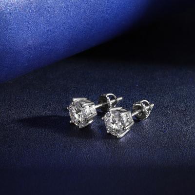 China White Gold Hot Sale fashion diamond 6.5mm moissanite earrings men earrings silver 925 sterling women fine jewelry earing for sale