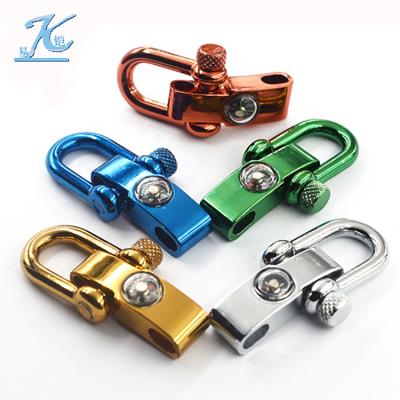 China Paracord bracelet/zinc alloy outdoor shacker/other use rainbow color metal d with shackle insulator for sale