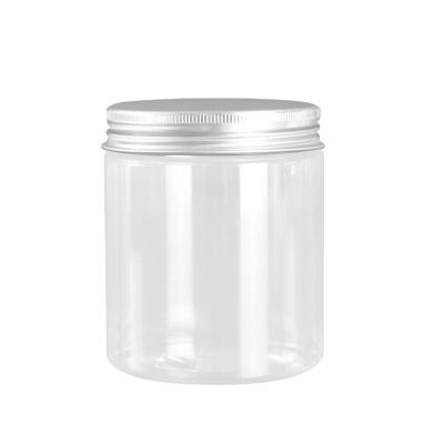 China Purple Cosmetic Food Pet Containers 250ml Amber Blow Plastic Frosted Clear Jars With Silver Lid for sale