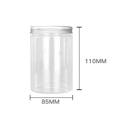 China Food Round Aluminum Candy 500ml Square Pudding Containers 16 Butter 17oz Mini Empty Pet Jars for sale