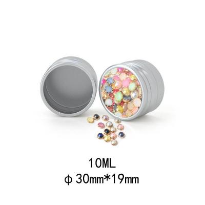 China Cosmetic inside 5ml 10ml 30ml 50ml 100ml visible metal can aluminum container tin jar with clear window for sale